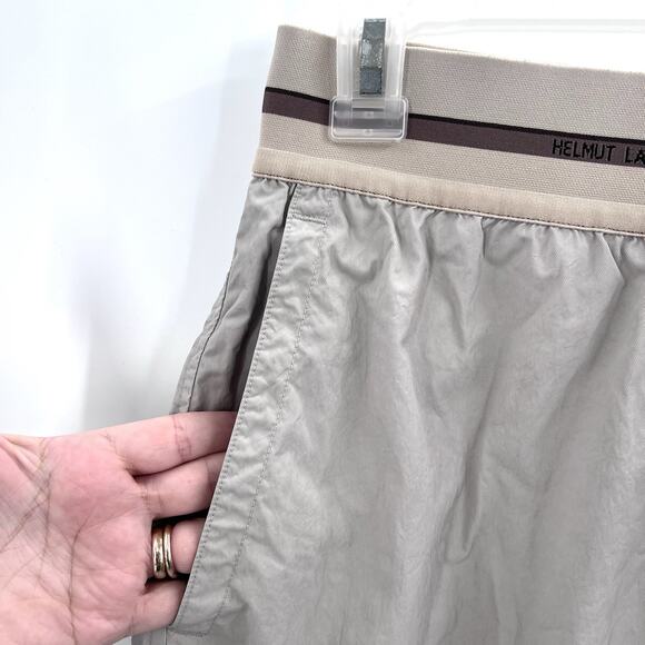 HELMUT LANG Logo Waistband Shorts Stone Beige Mens Medium - Picture 3 of 7